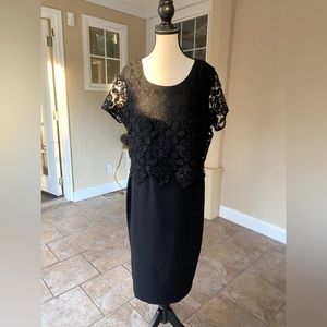 Black lace midi dress